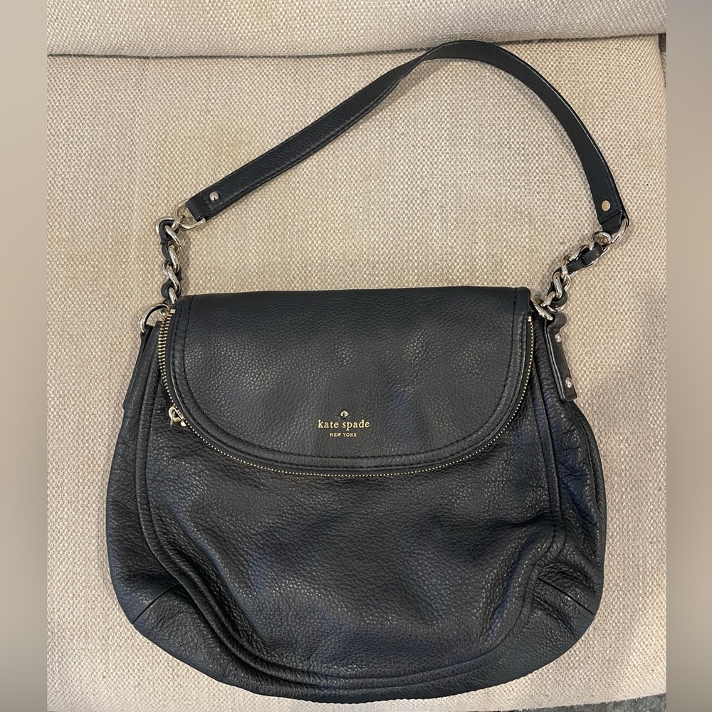 Like new beautiful genuine pebble leather black Kate Spade handbag